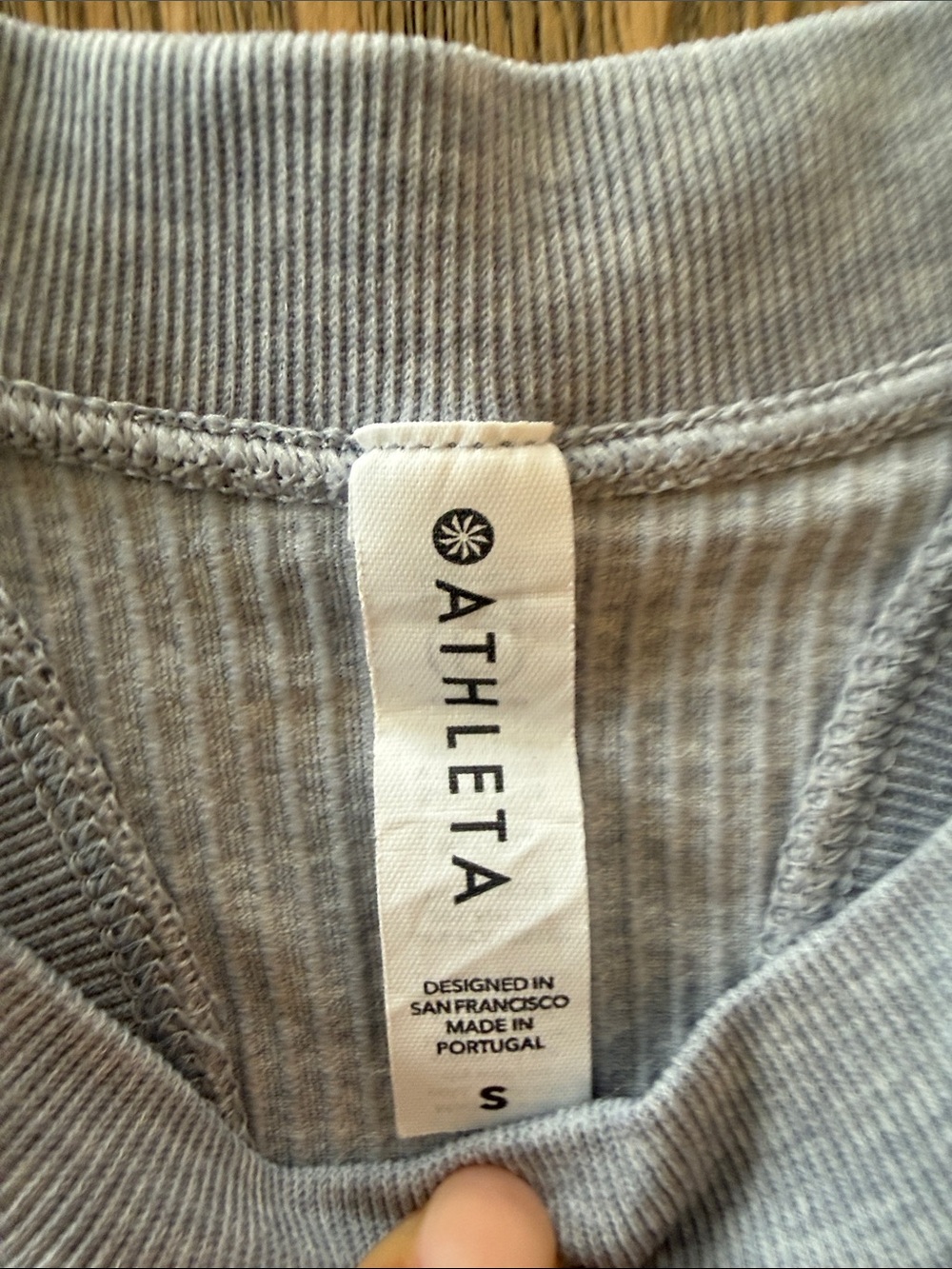 Athleta Light Gray Ribbed Racerback Tank Top - Picture 2 of 3